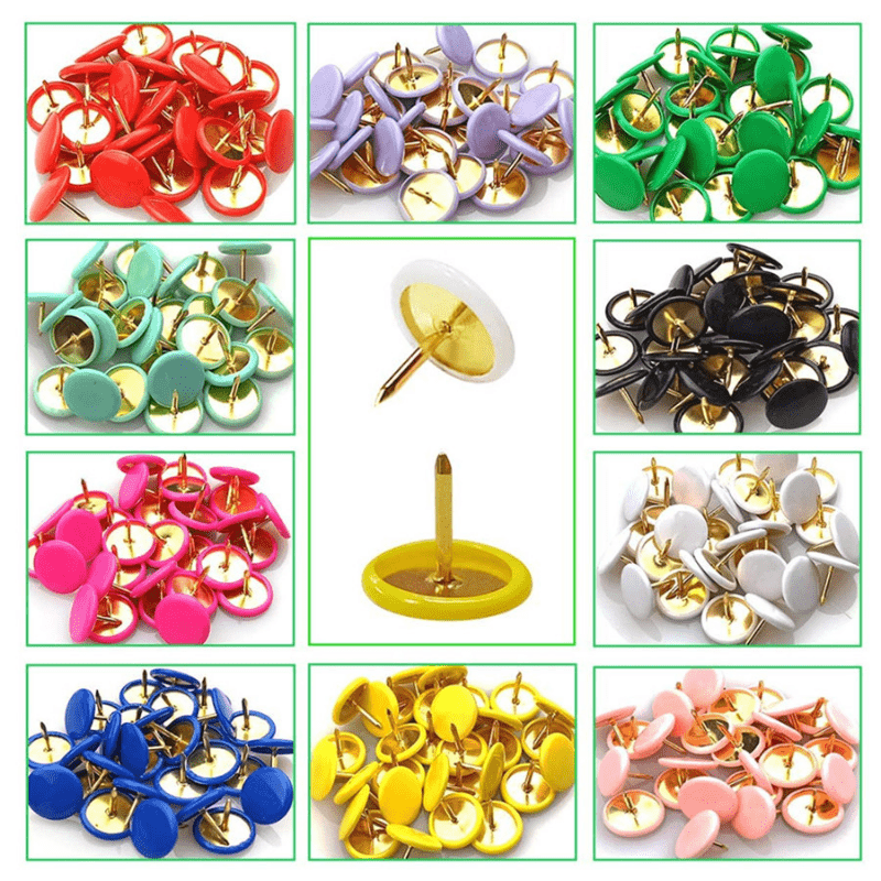 300 Colorful Plastic Coated Push Pins Office File Fixing Thumbtack