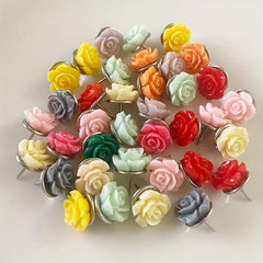 10pcs Cartoon Series Rose Flower Push Pins