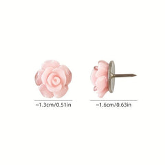 10pcs Cartoon Series Rose Flower Push Pins
