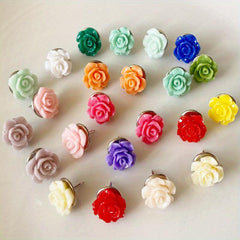 10pcs Cartoon Series Rose Flower Push Pins