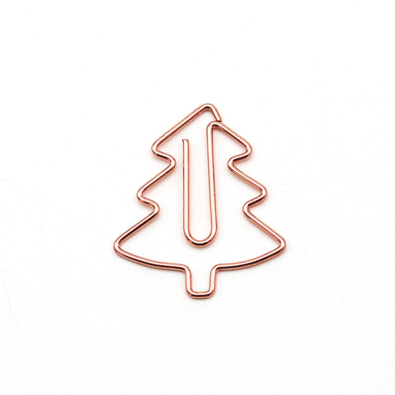 20pcs Clip Cartoon Christmas Tree Metal Bookmark
