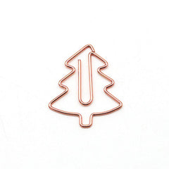 20pcs Clip Cartoon Christmas Tree Metal Bookmark
