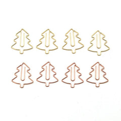 20pcs Clip Cartoon Christmas Tree Metal Bookmark