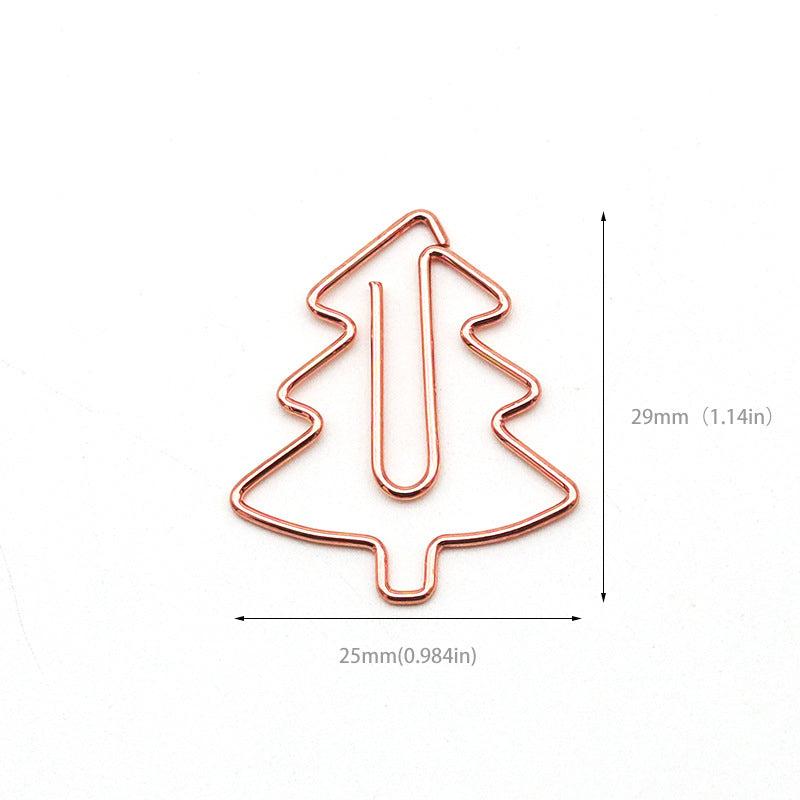 20pcs Clip Cartoon Christmas Tree Metal Bookmark