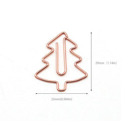 20pcs Clip Cartoon Christmas Tree Metal Bookmark