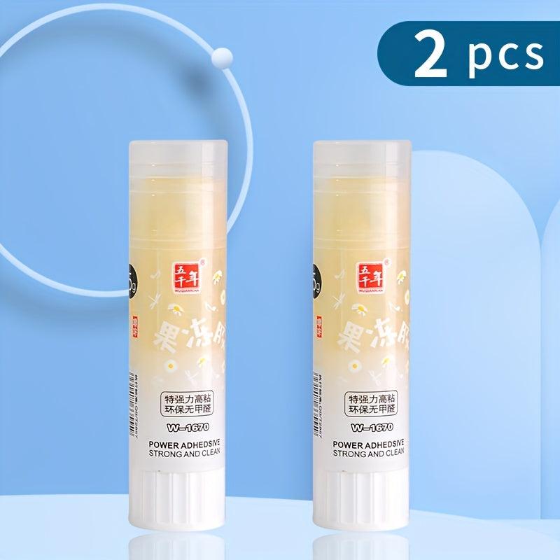 4pcs Egg Yellow Glue Sticks 0.52oz High Viscosity Stationery PVA