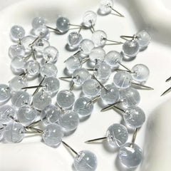 50 Clear Push Pins Thumb Tacks for Bulletin Board Cork Wall Hangings