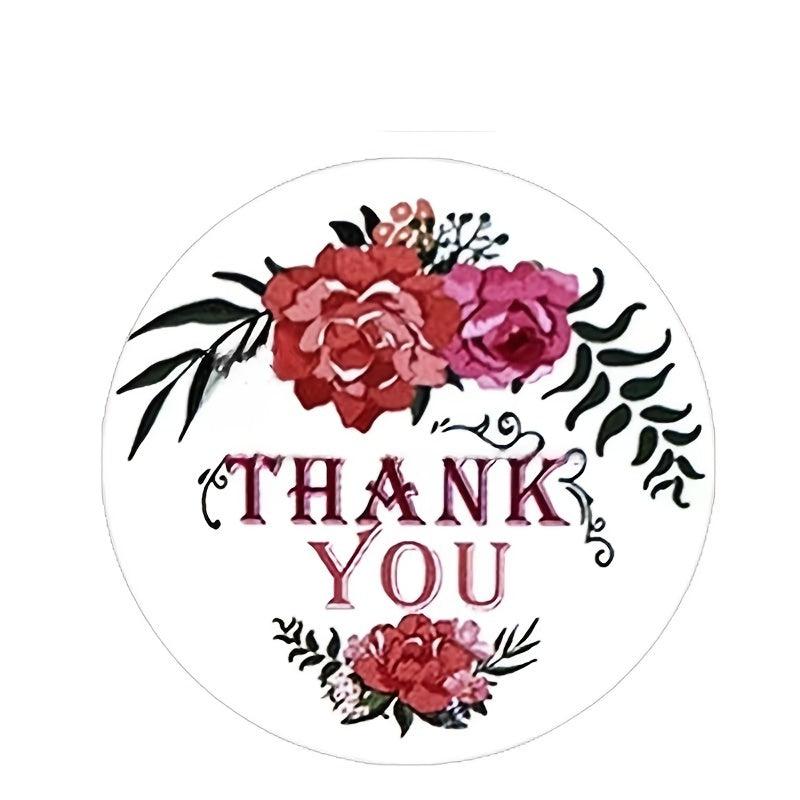 500 Round Flower Thank You Stickers Roll Sealing Stickers