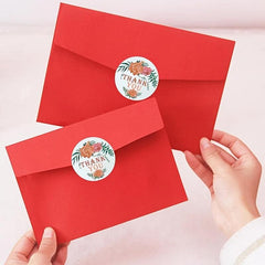 500 Round Flower Thank You Stickers Roll Sealing Stickers