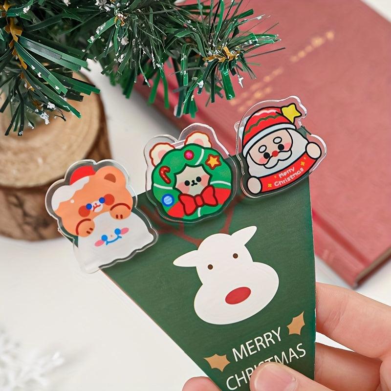 1pc Cartoon Christmas Acrylic Clip DIY Snack Seal Open Clip
