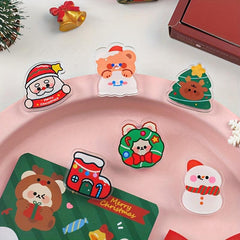 1pc Cartoon Christmas Acrylic Clip DIY Snack Seal Open Clip