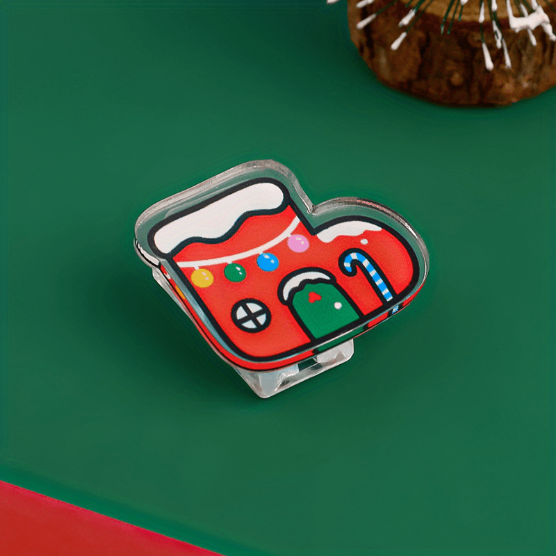 1pc Cartoon Christmas Acrylic Clip DIY Snack Seal Open Clip