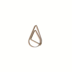 14pcs Water Drop Shaped Paper Clips Metal Bookmarks Message Holder