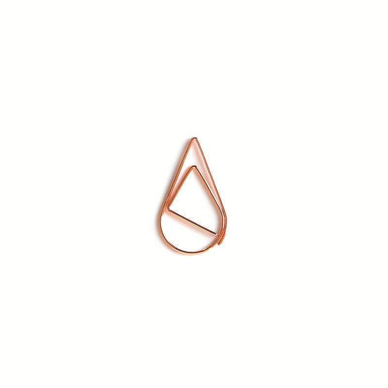 14pcs Water Drop Shaped Paper Clips Metal Bookmarks Message Holder