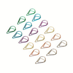 14pcs Water Drop Shaped Paper Clips Metal Bookmarks Message Holder