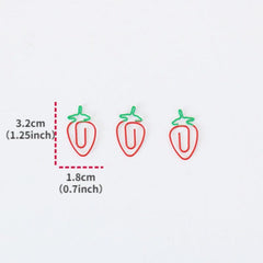 10pcs Fruit & Christmas Shaped Paper Clips, Office & Student Stationery