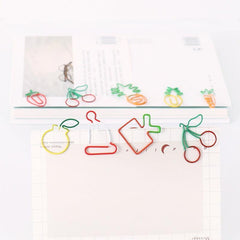 10pcs Fruit & Christmas Shaped Paper Clips, Office & Student Stationery