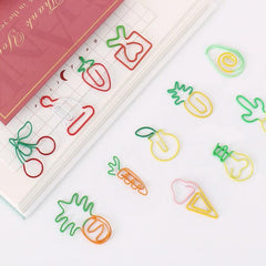 10pcs Fruit & Christmas Shaped Paper Clips, Office & Student Stationery
