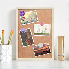 20 Pcs Resin Rose Flower Push Pin Colorful Flower Cork Board Pin