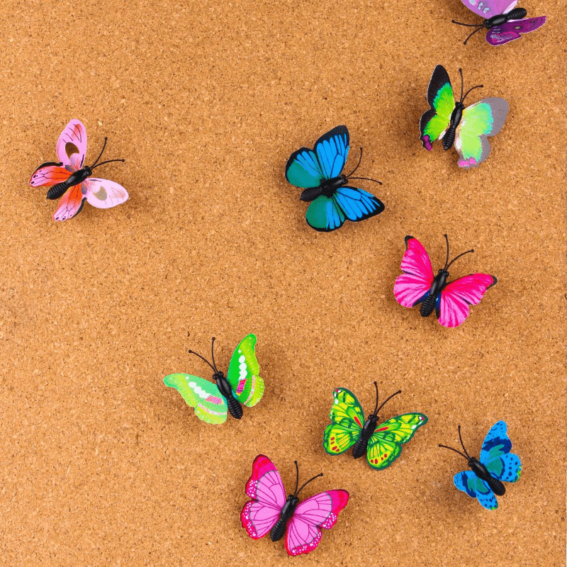 PVC Butterfly Push Pin Cork Board Decor - Random 10pcs 30pcs