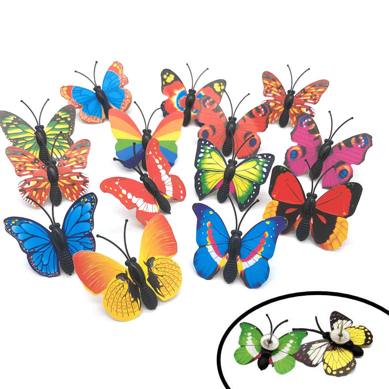 PVC Butterfly Push Pin Cork Board Decor - Random 10pcs 30pcs