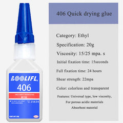 LOOLIFL401 Strong Adhesive Shoe Repair Waterproof 414 Plastic S