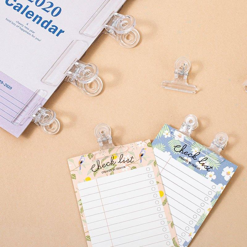 Transparent File Folder with Long Tail Clip for Home