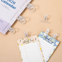 Transparent File Folder with Long Tail Clip for Home