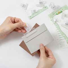 Transparent File Folder with Long Tail Clip for Home