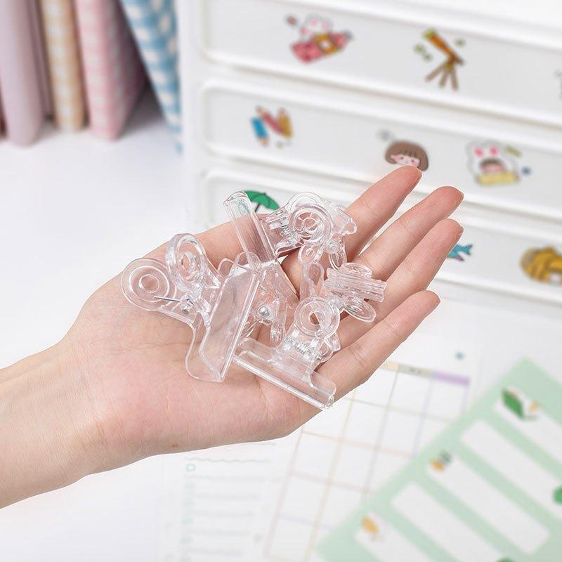 Transparent File Folder with Long Tail Clip for Home