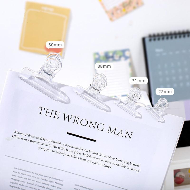 Transparent File Folder with Long Tail Clip for Home