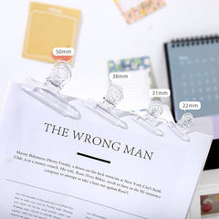 Transparent File Folder with Long Tail Clip for Home