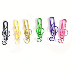 6pcs Musical Note Paper Clip Colorful Bookmark Office Supplies