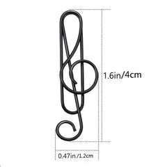 6pcs Musical Note Paper Clip Colorful Bookmark Office Supplies