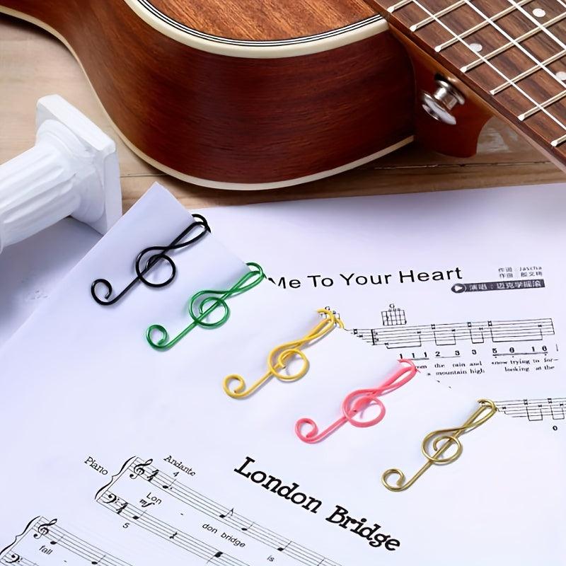 6pcs Musical Note Paper Clip Colorful Bookmark Office Supplies
