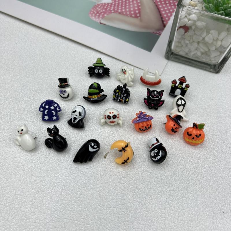 40pcs Halloween Skull Head Pumpkin Decoration Nail