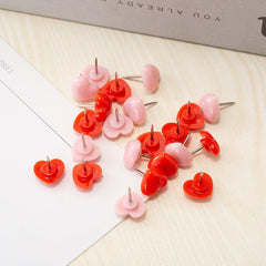 100pcs Red Love Cork Plastic Push Pin