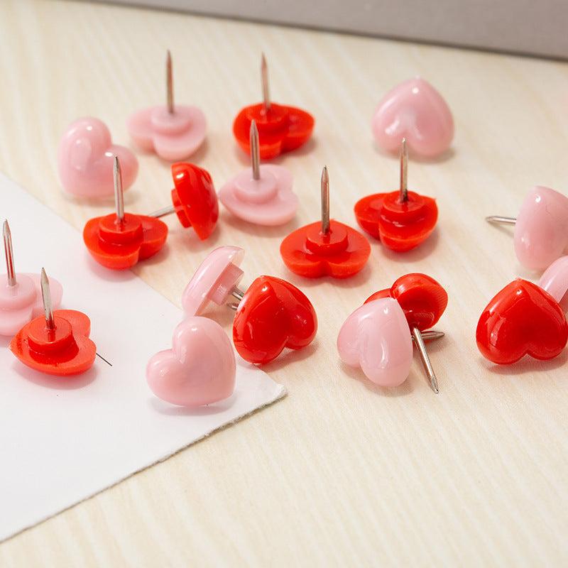 100pcs Red Love Cork Plastic Push Pin