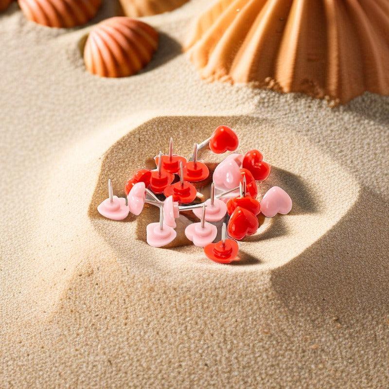 100pcs Red Love Cork Plastic Push Pin