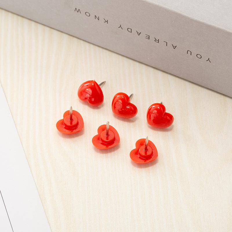 100pcs Red Love Cork Plastic Push Pin