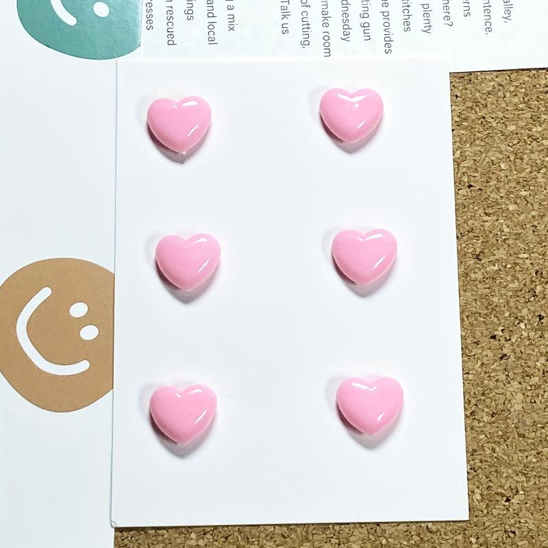 50 Heart Shaped Push Pins for Bulletin Board - Colored Desk Tacks