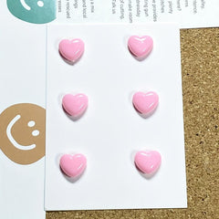 50 Heart Shaped Push Pins for Bulletin Board - Colored Desk Tacks