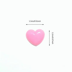 50 Heart Shaped Push Pins for Bulletin Board - Colored Desk Tacks