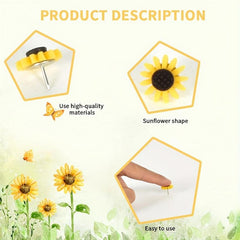 Sunflower Push Pins Flower Tacks Decorative Sunflower Thumb Tacks 30pcs