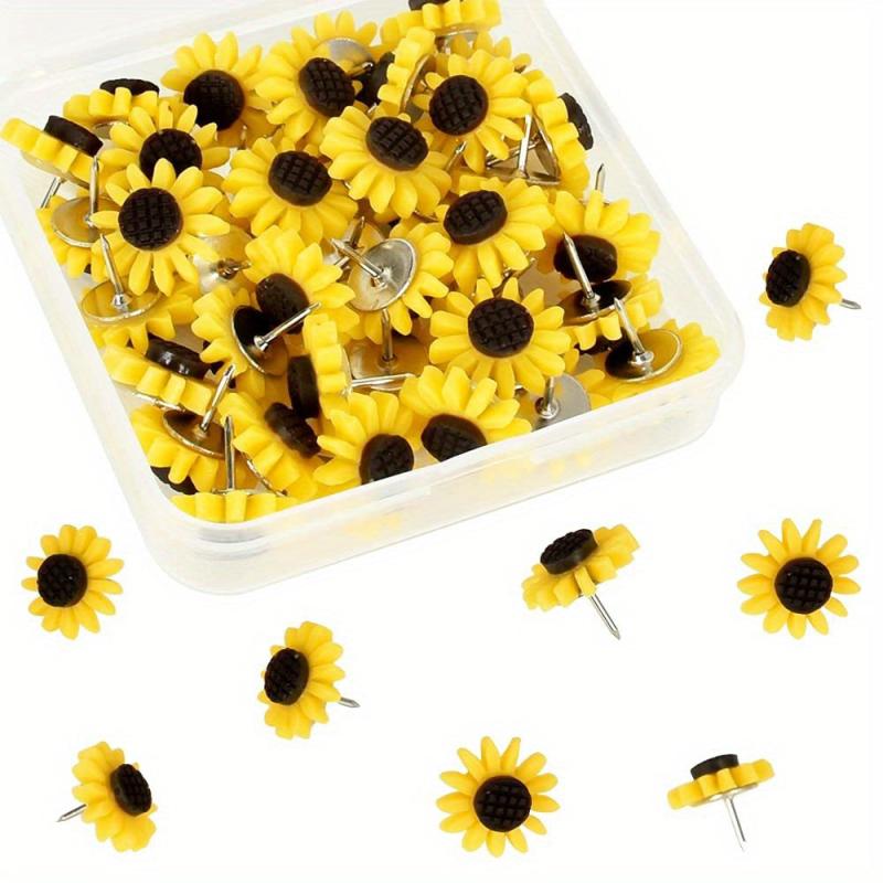 Sunflower Push Pins Flower Tacks Decorative Sunflower Thumb Tacks 30pcs