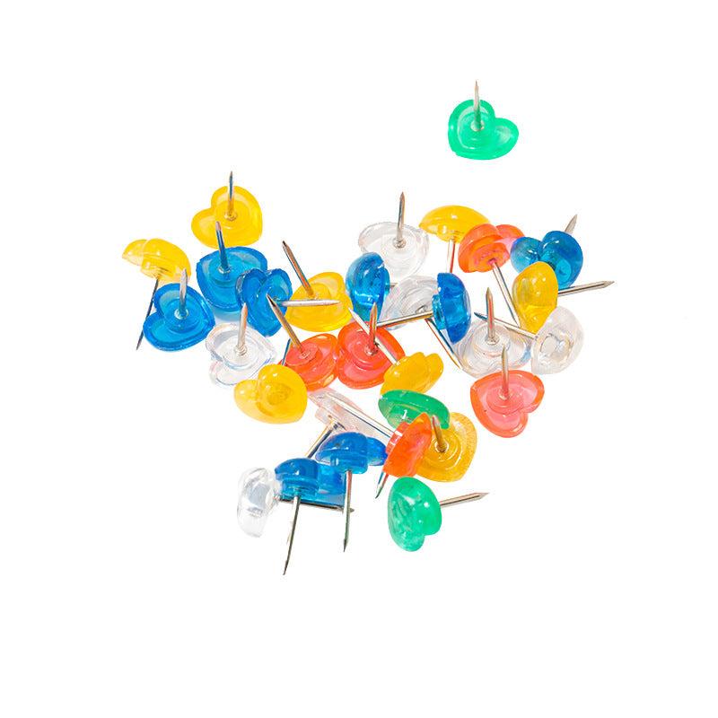 Heart-Shaped Push Pins in Transparent Box