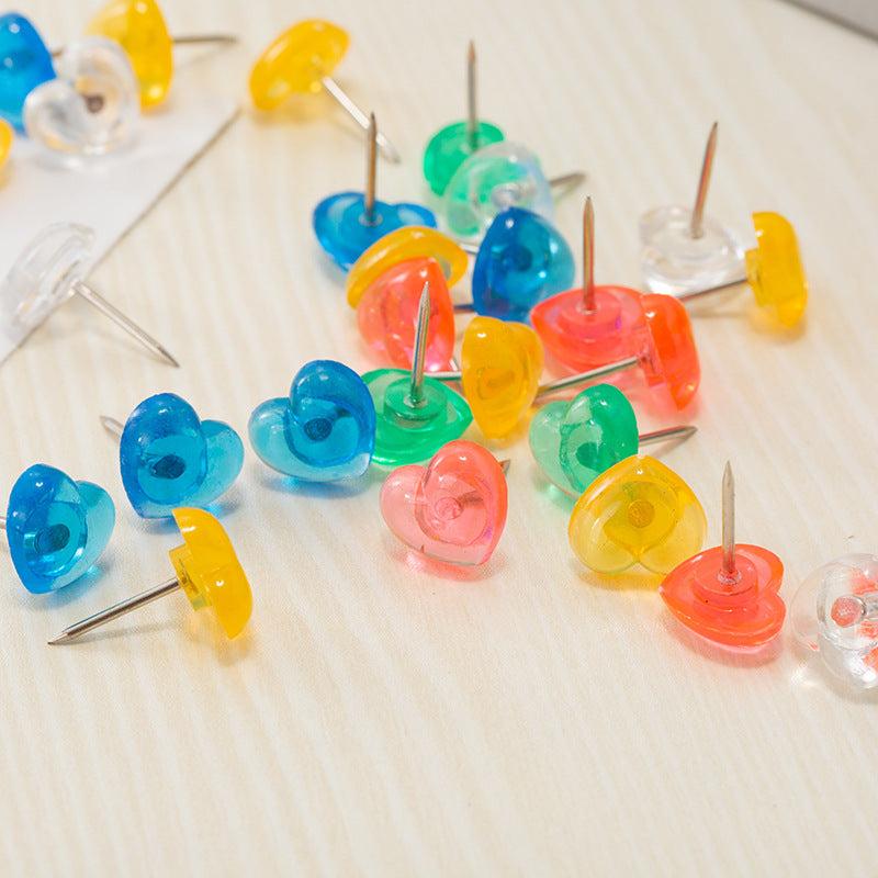 Heart-Shaped Push Pins in Transparent Box