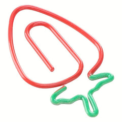 10pcs Strawberry Paper Clips Colorful Funny Copper Bookmarks Office Supplies