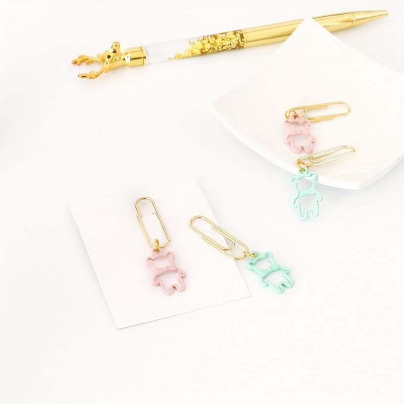 10pcs Cartoon Animal Bow Tie Bunny Bear Paper Clips
