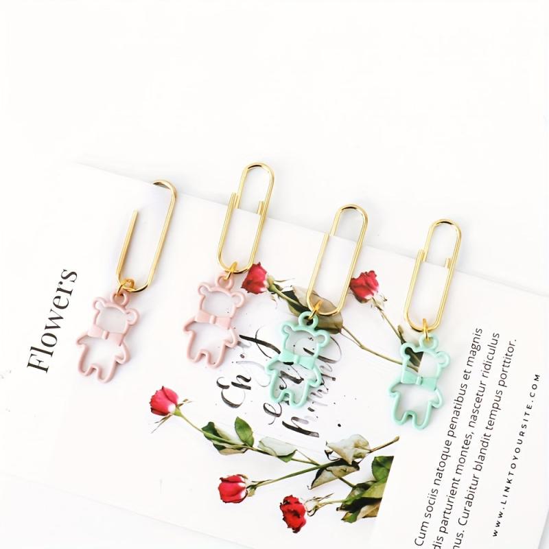 10pcs Cartoon Animal Bow Tie Bunny Bear Paper Clips